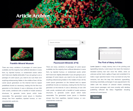 Directory of all 'Live' Articles